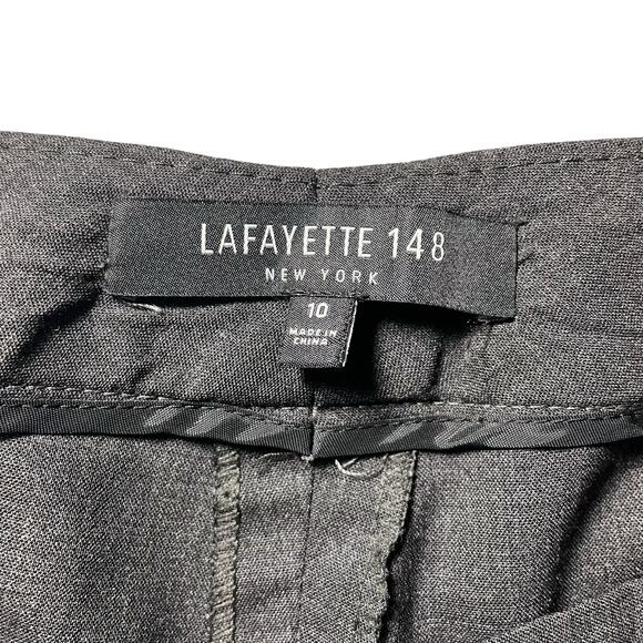 Lafayette 148 Irving Straight Leg Stretch Wool Dress Pants Trousers Gray Size 10 - Picture 3 of 11
